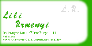 lili urmenyi business card